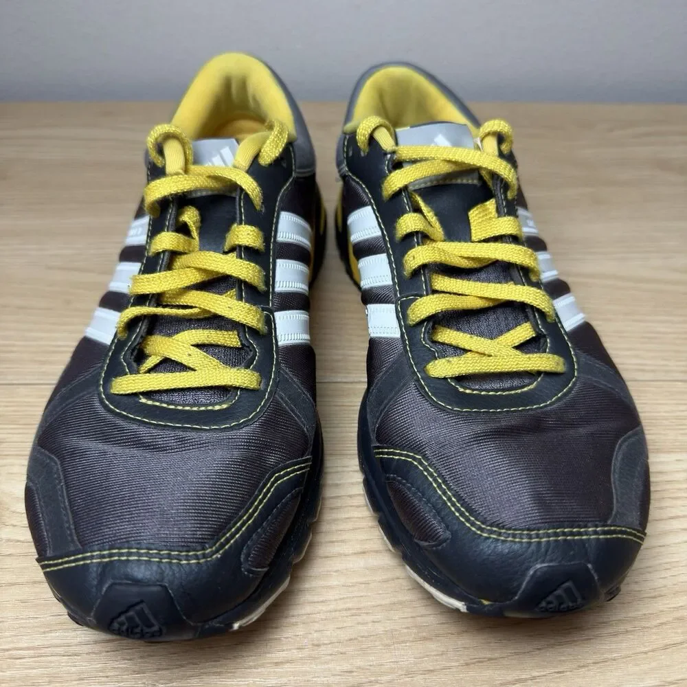 Adidas Marathon 10 Mens Shoes Size 8.5 Yellow Gray Running Workout Hawkeyes Iowa